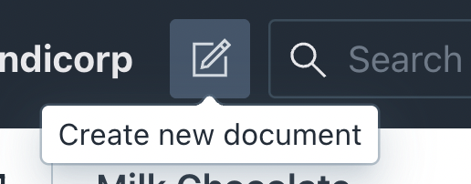 create icon with tooltip that says create new document